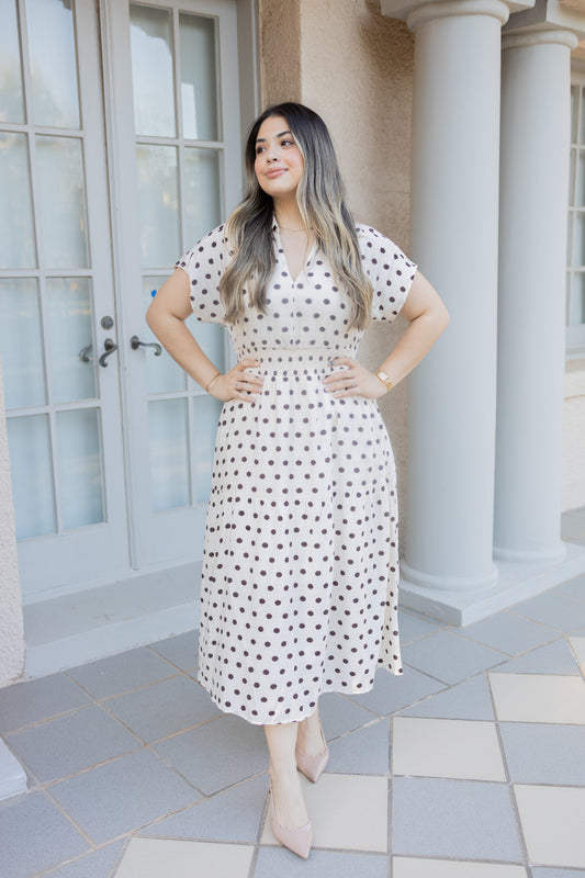 Tawny dot darling dress