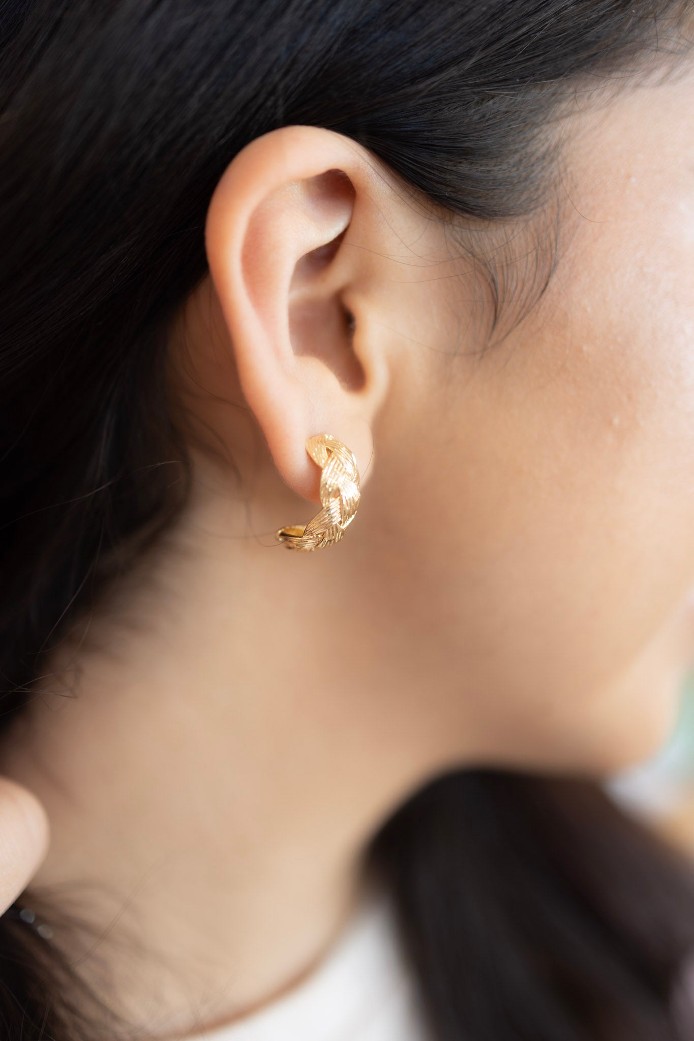 Bluebell gold half hoops