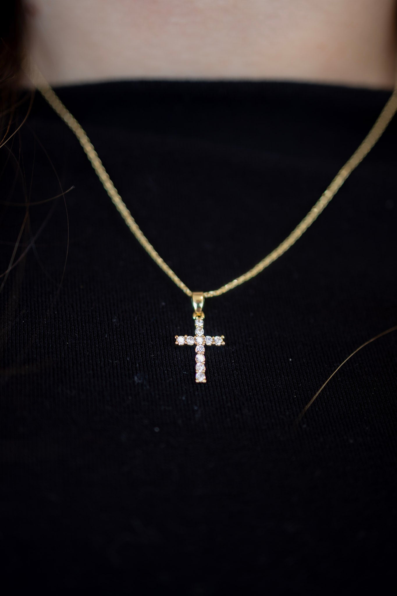 Gold cross necklace