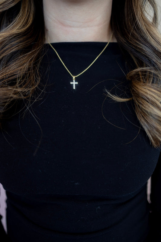 Gold cross necklace