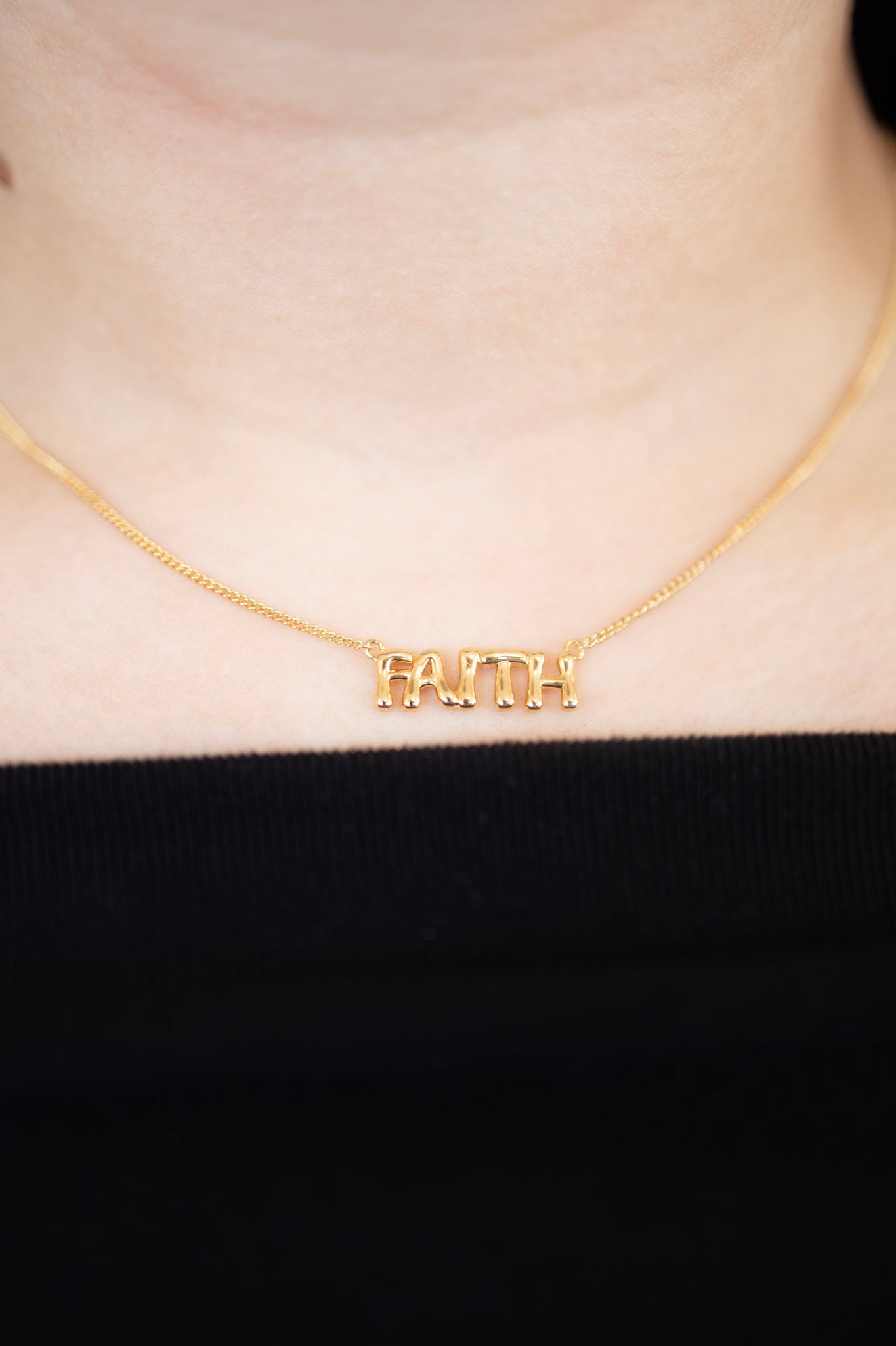 Faith gold necklace