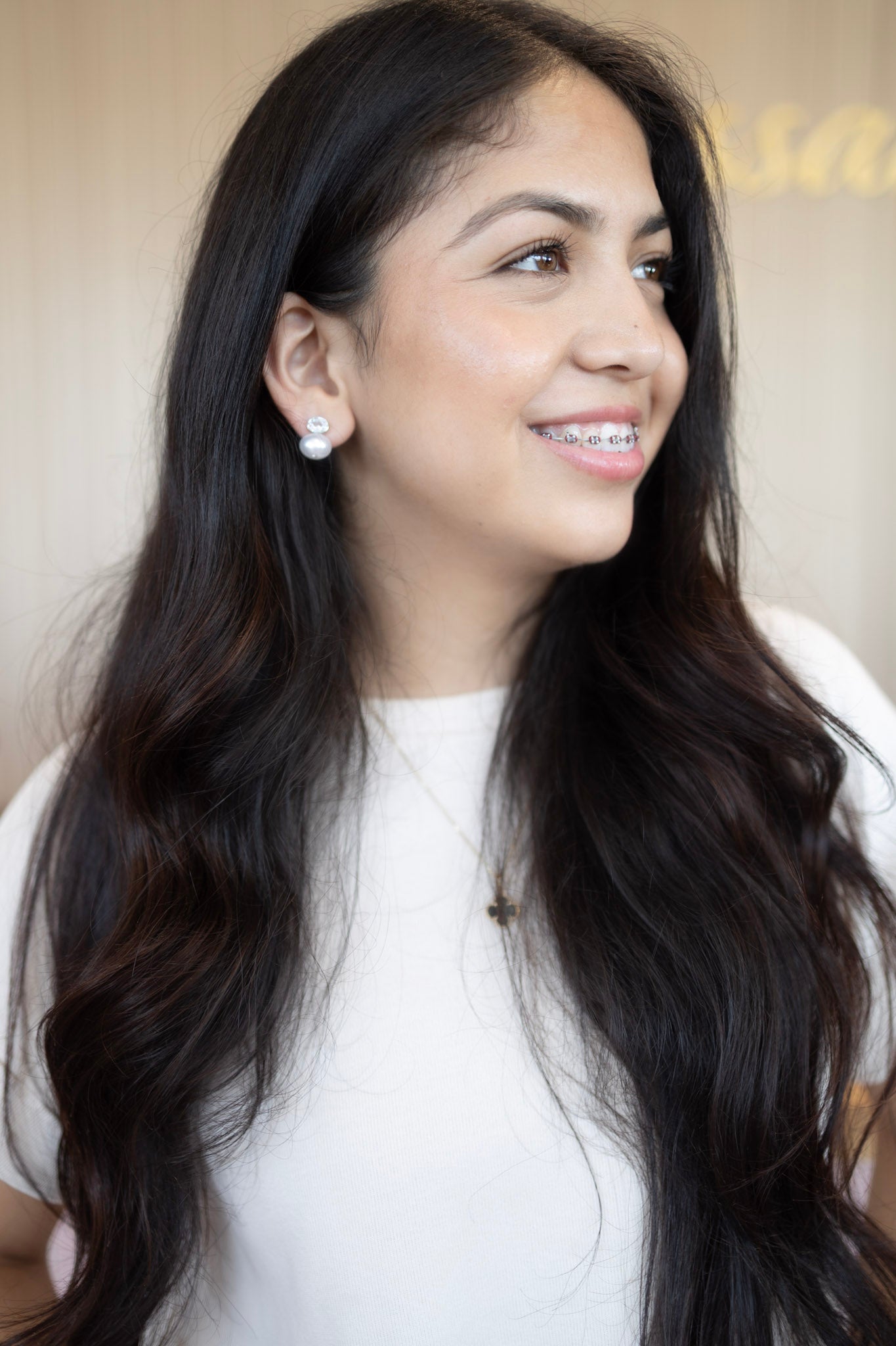 Lace & pearl earrings