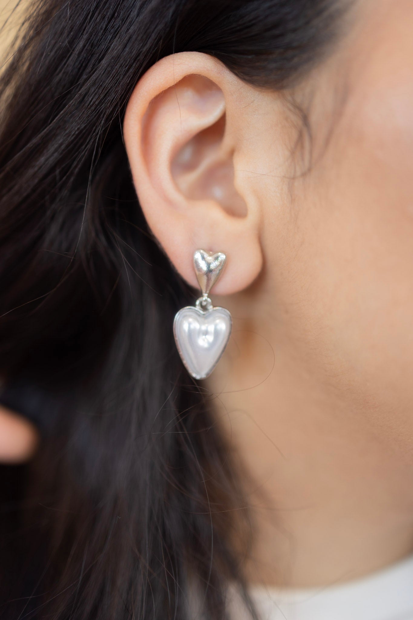PEARL HEART SILVER EARRINGS