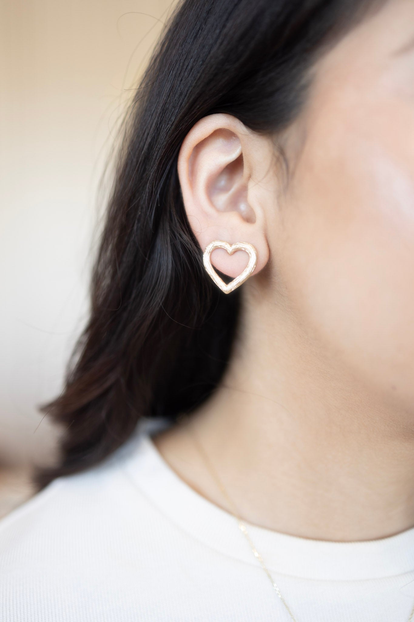 Gold heart earrings
