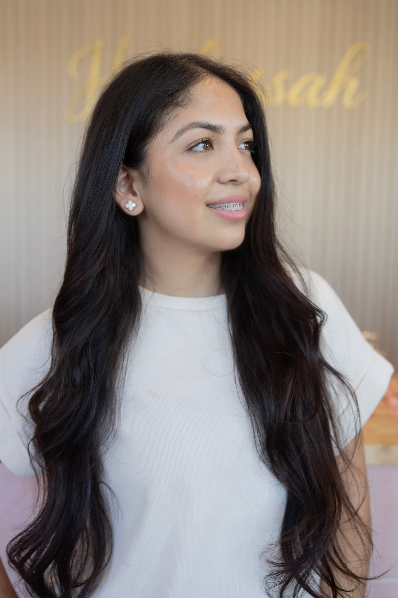 Radiant white earrings
