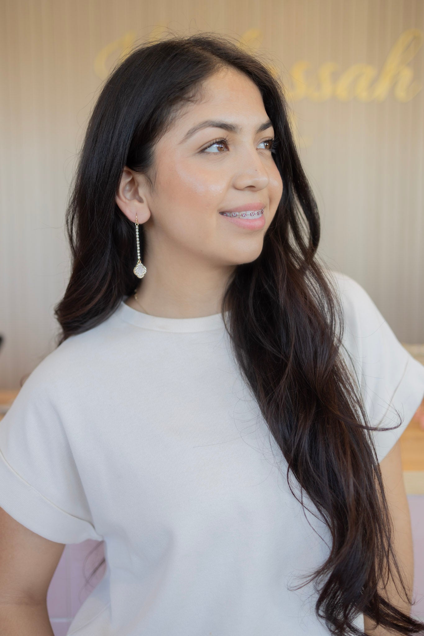glow up white earrings