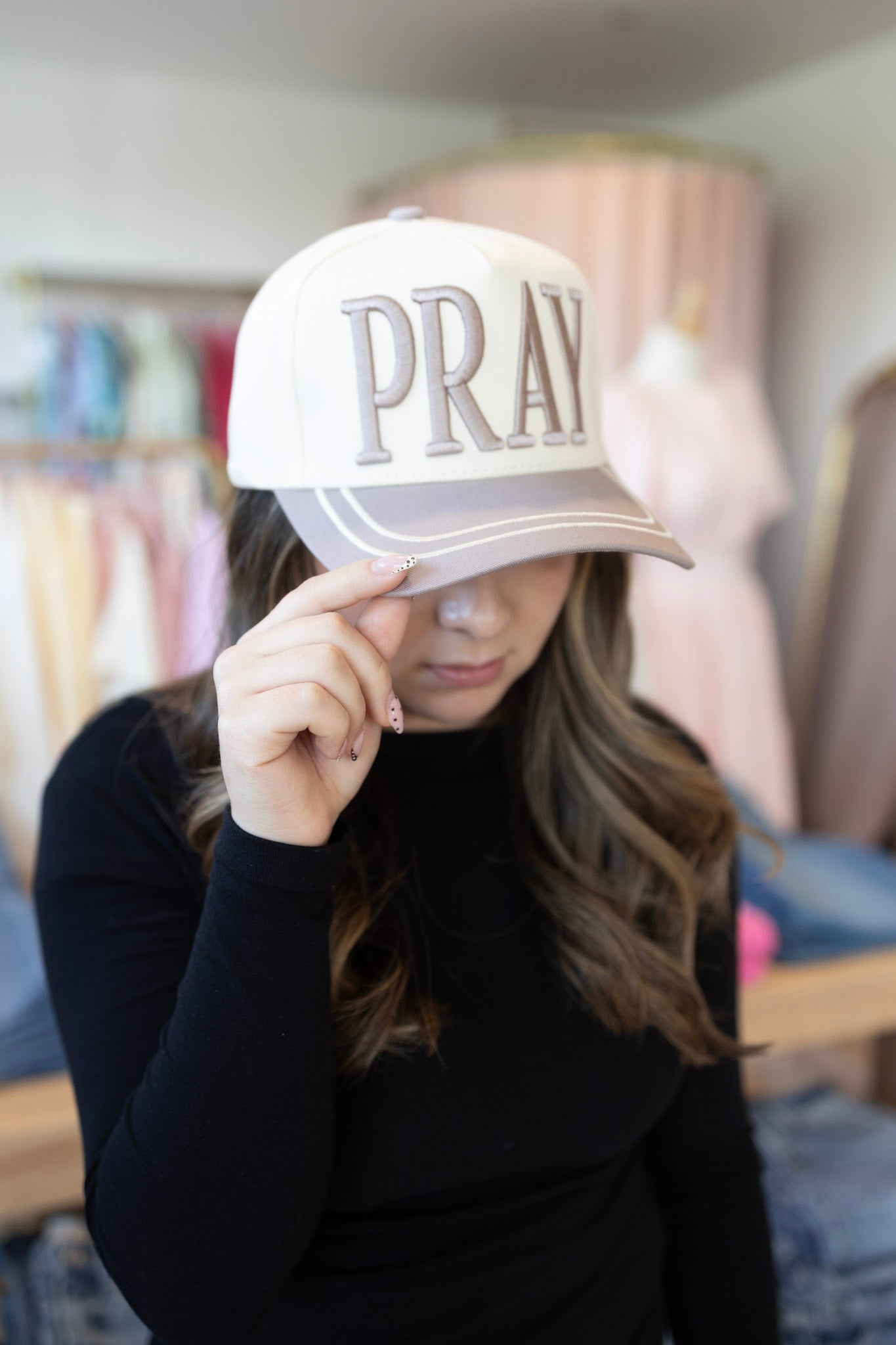 the "PRAY" essential hat