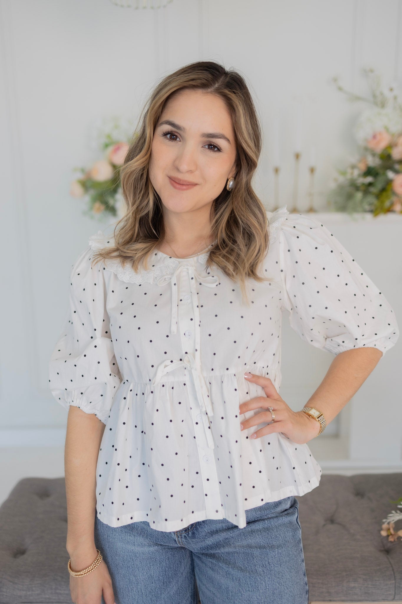 Polly darling white blouse