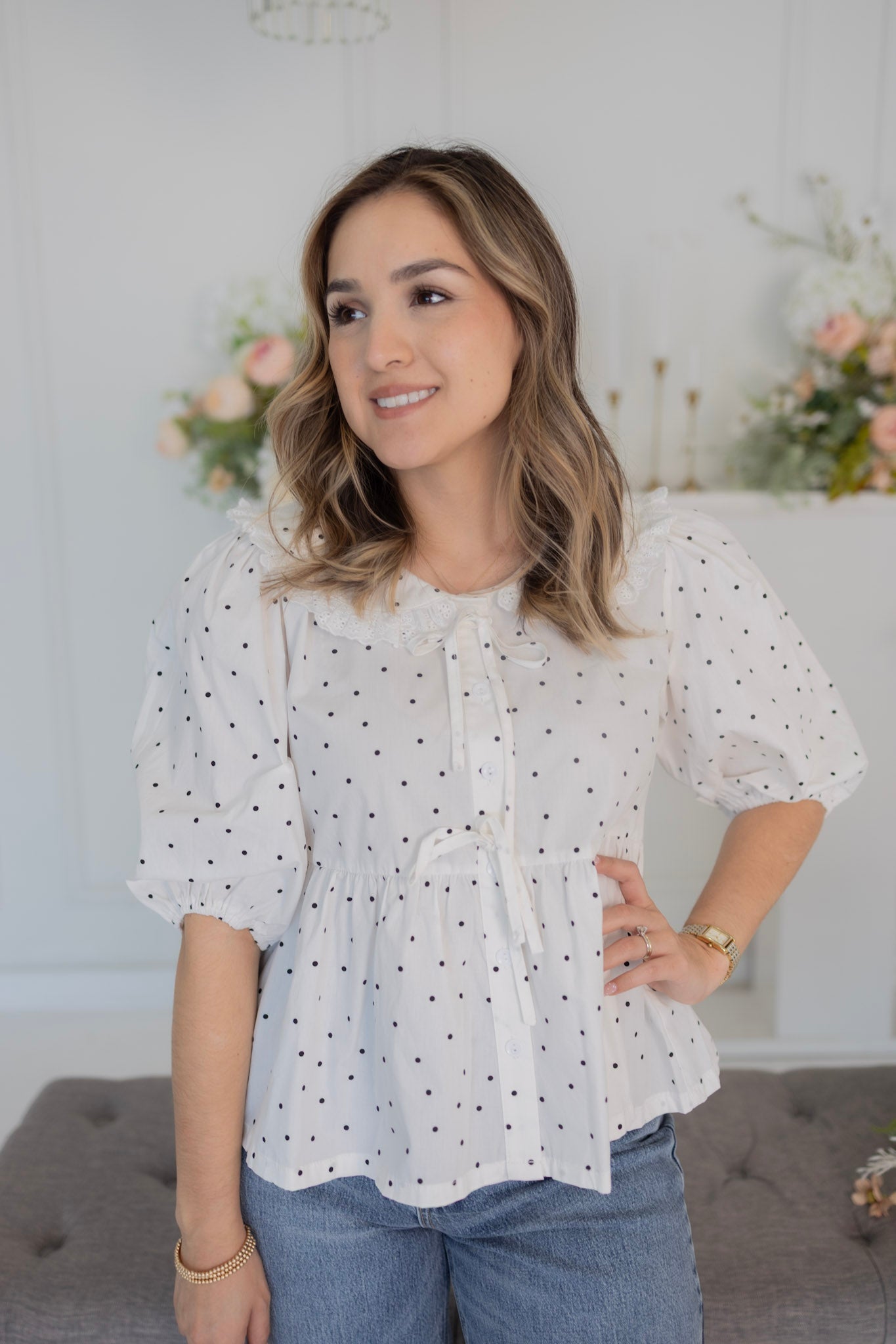 Polly darling white blouse