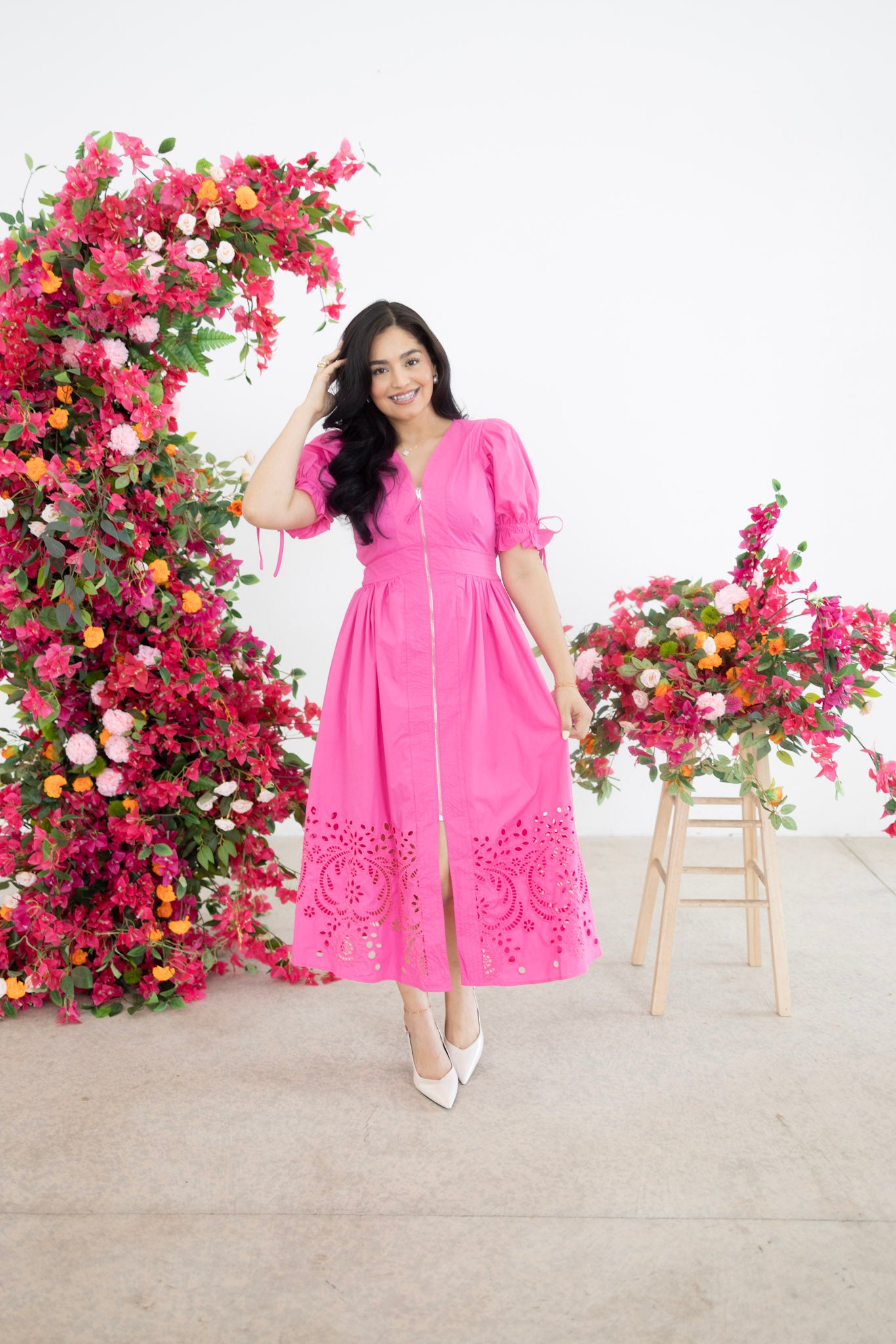 Dhalia Pink Midi Dress