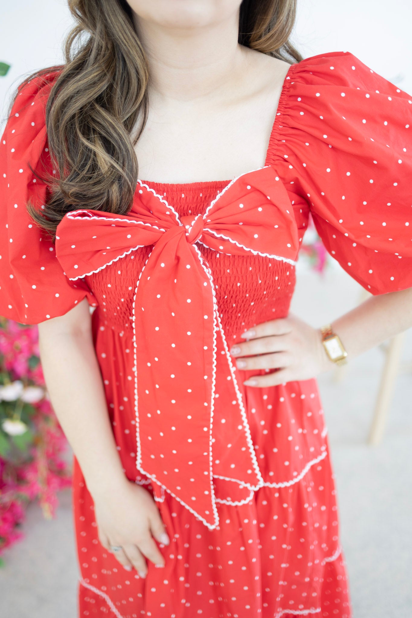 SWEETHEAERT BOW MAXY DRESS