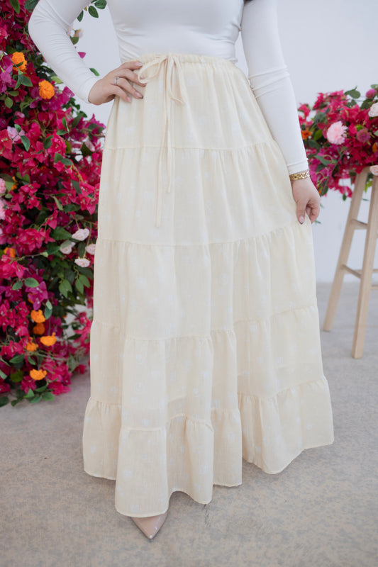 Butteryellow Floral Skirt