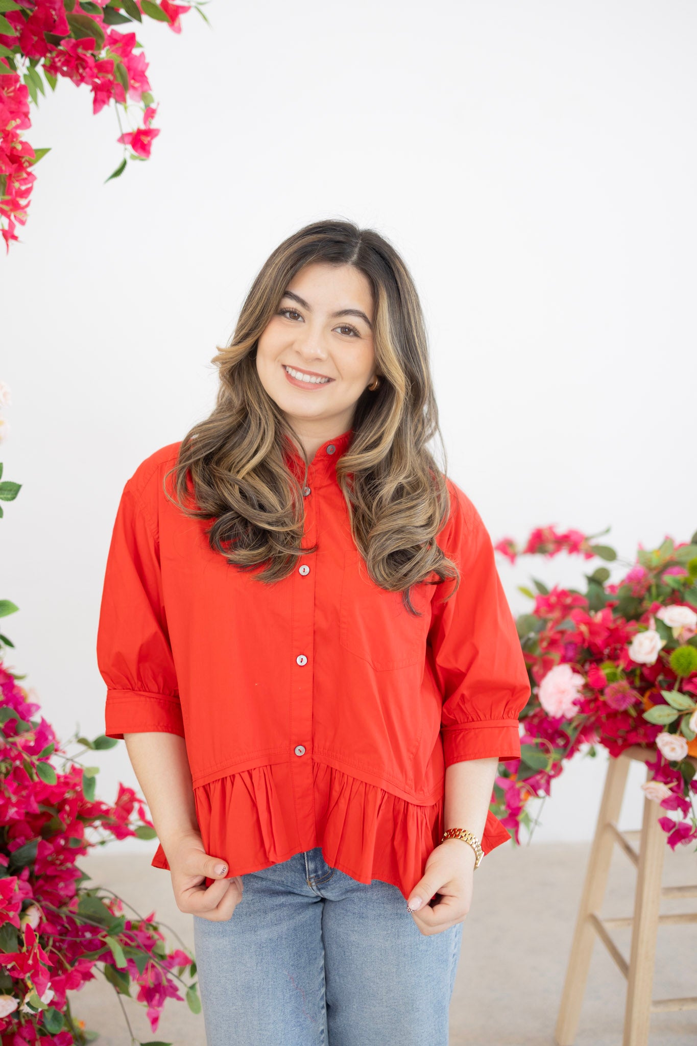 CAMELLIA RED BLOUSE