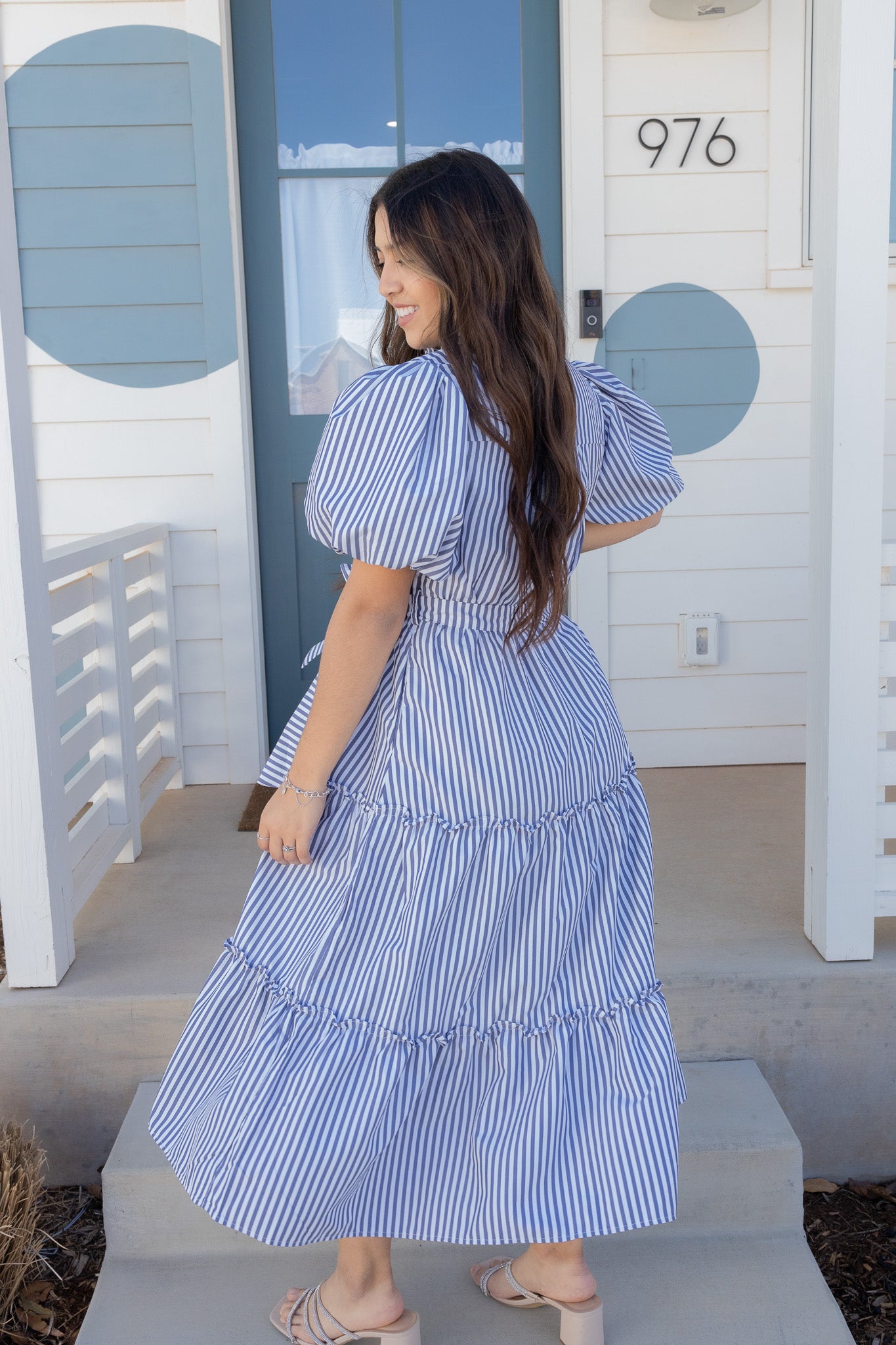 Isabella Navy Midi Dress