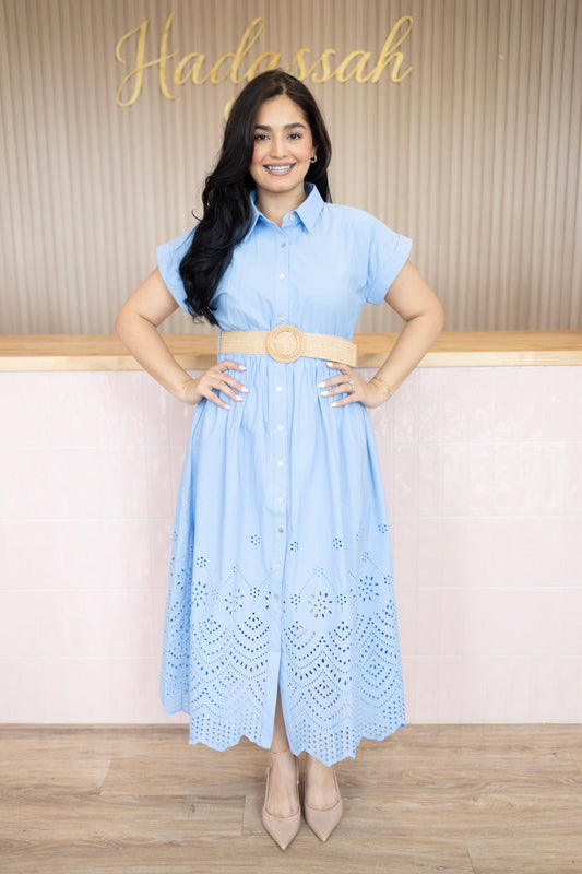 Maribel Blue midi dress