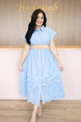 Load image into Gallery viewer, Maribel Blue midi dress
