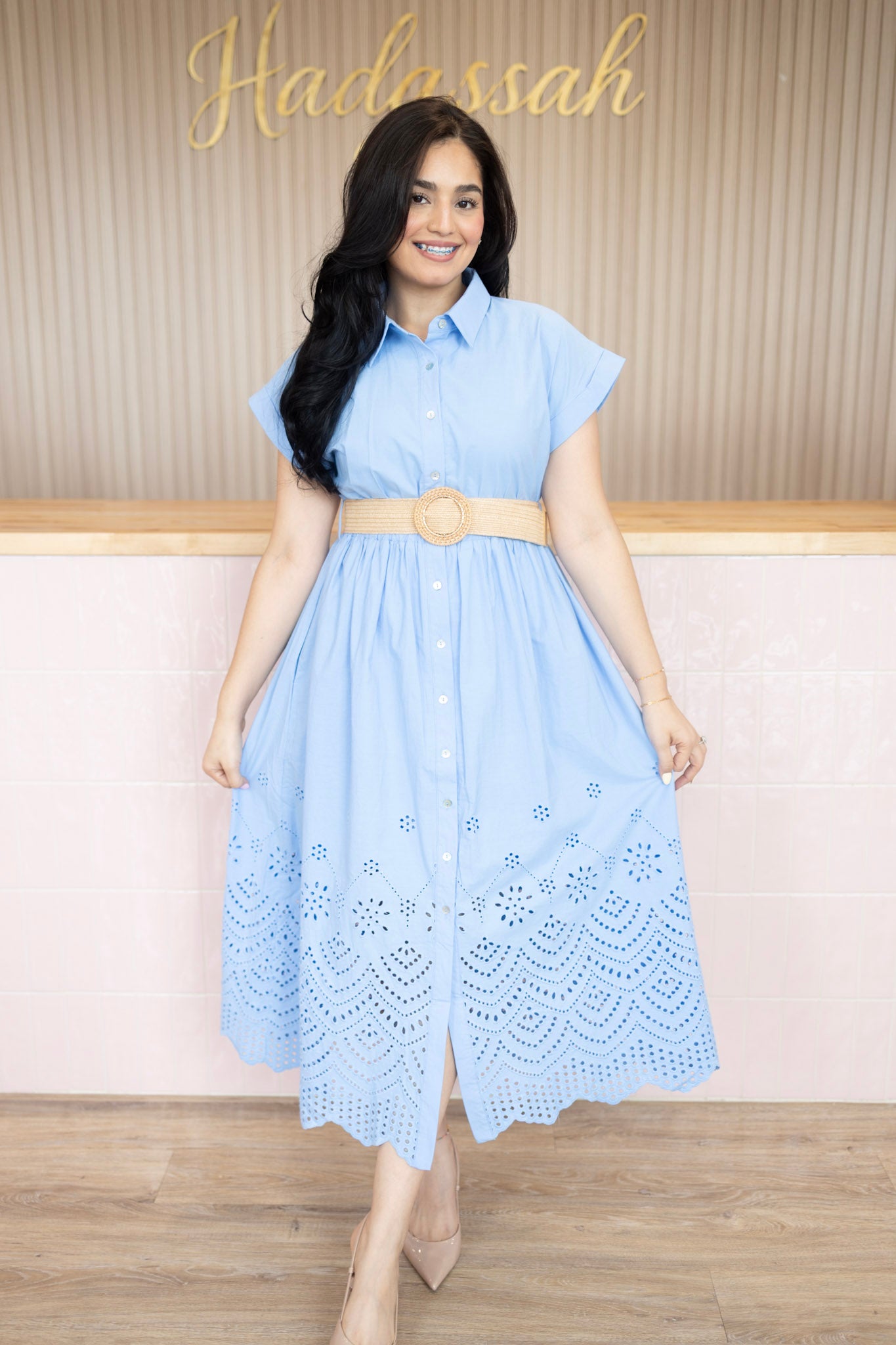 Maribel Blue midi dress