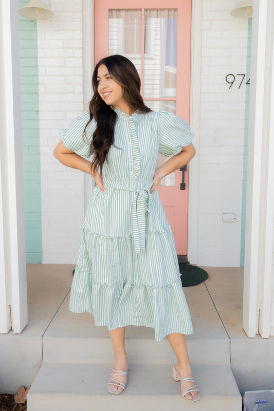 Isabella Green Midi Dress