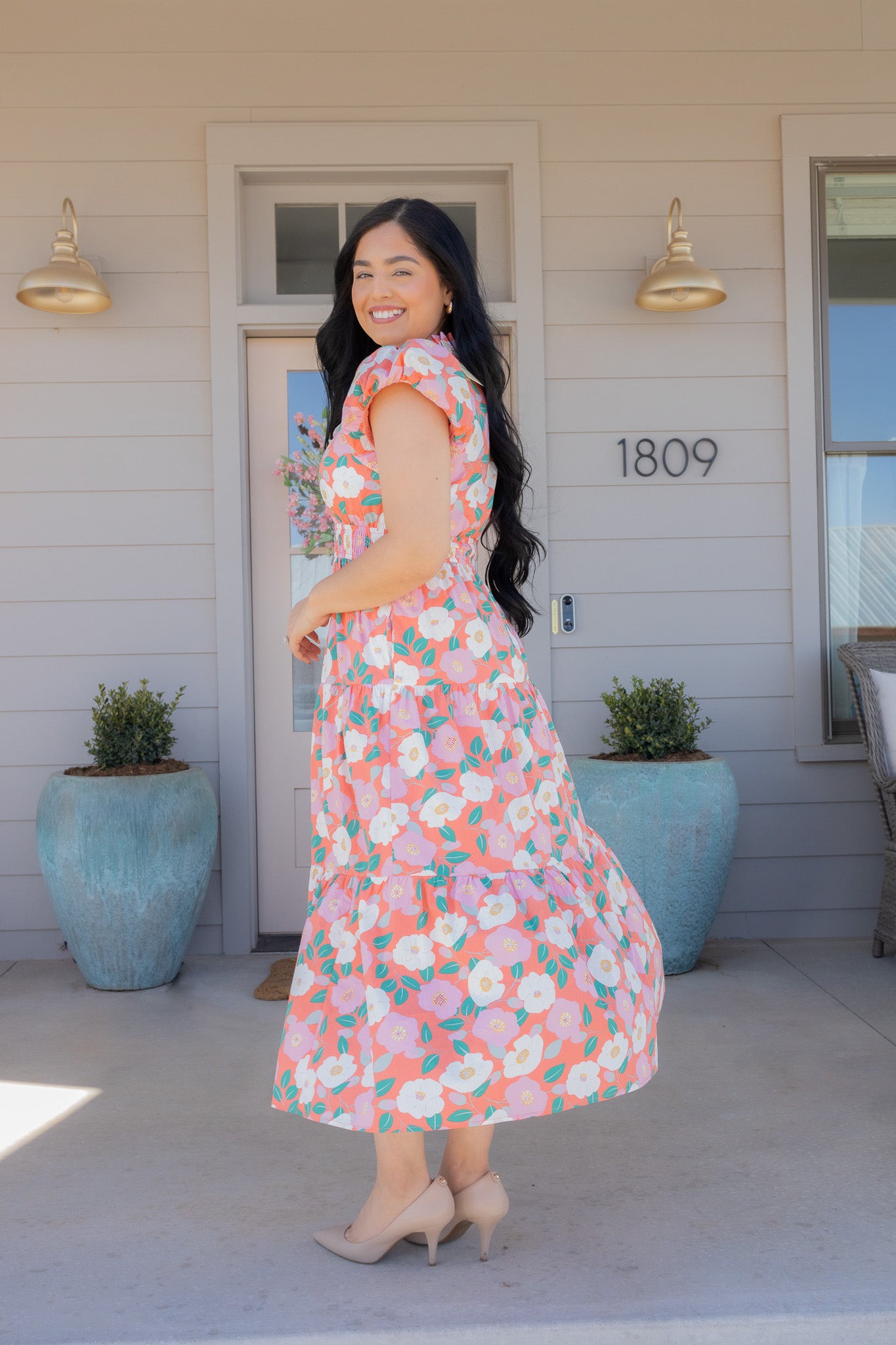 Aria Floral Midi Dress