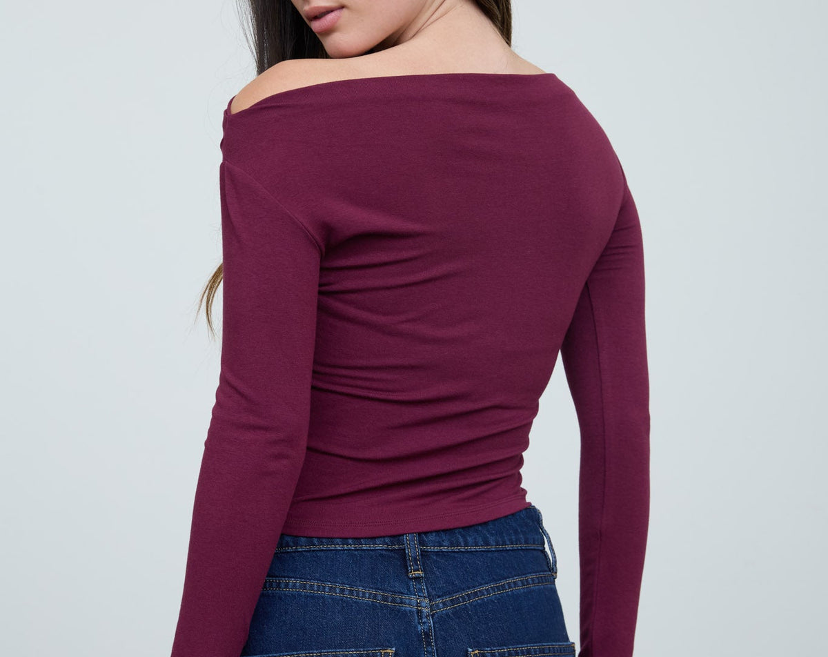 Adeline burgandy top