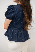 Load image into Gallery viewer, Denim Bow Blouse
