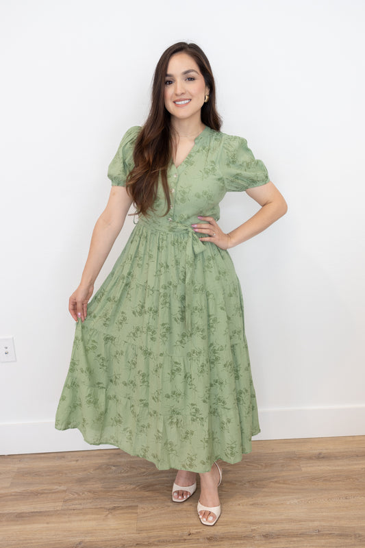 Madison Olive Midi Dress