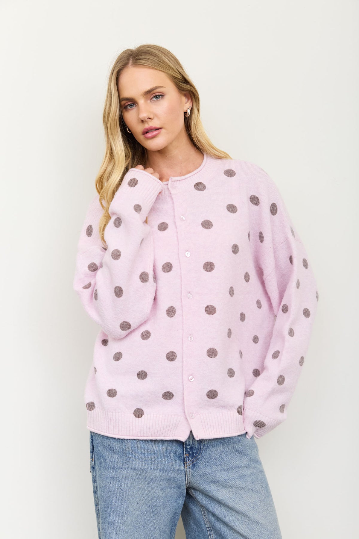 ISLA PINK/BROWN CARDIGAN