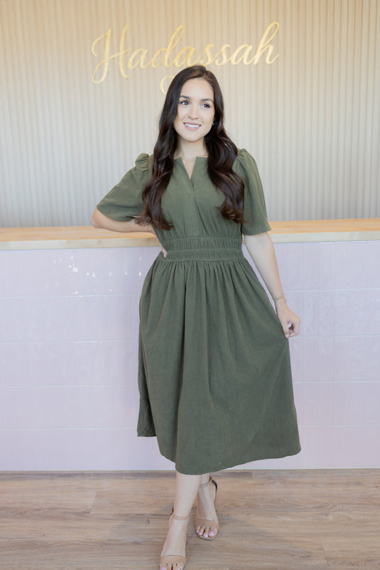 Aliah Olive Dress
