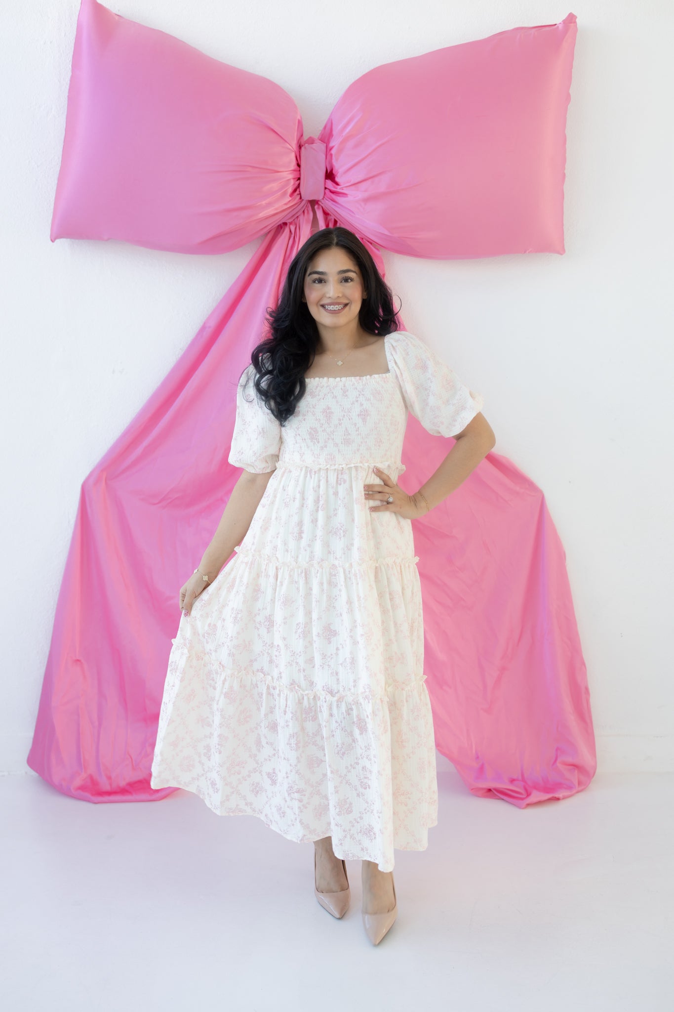 Renata Pink Midi Dress