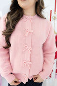 Load image into Gallery viewer, Rose Pink Bow Cardigan
