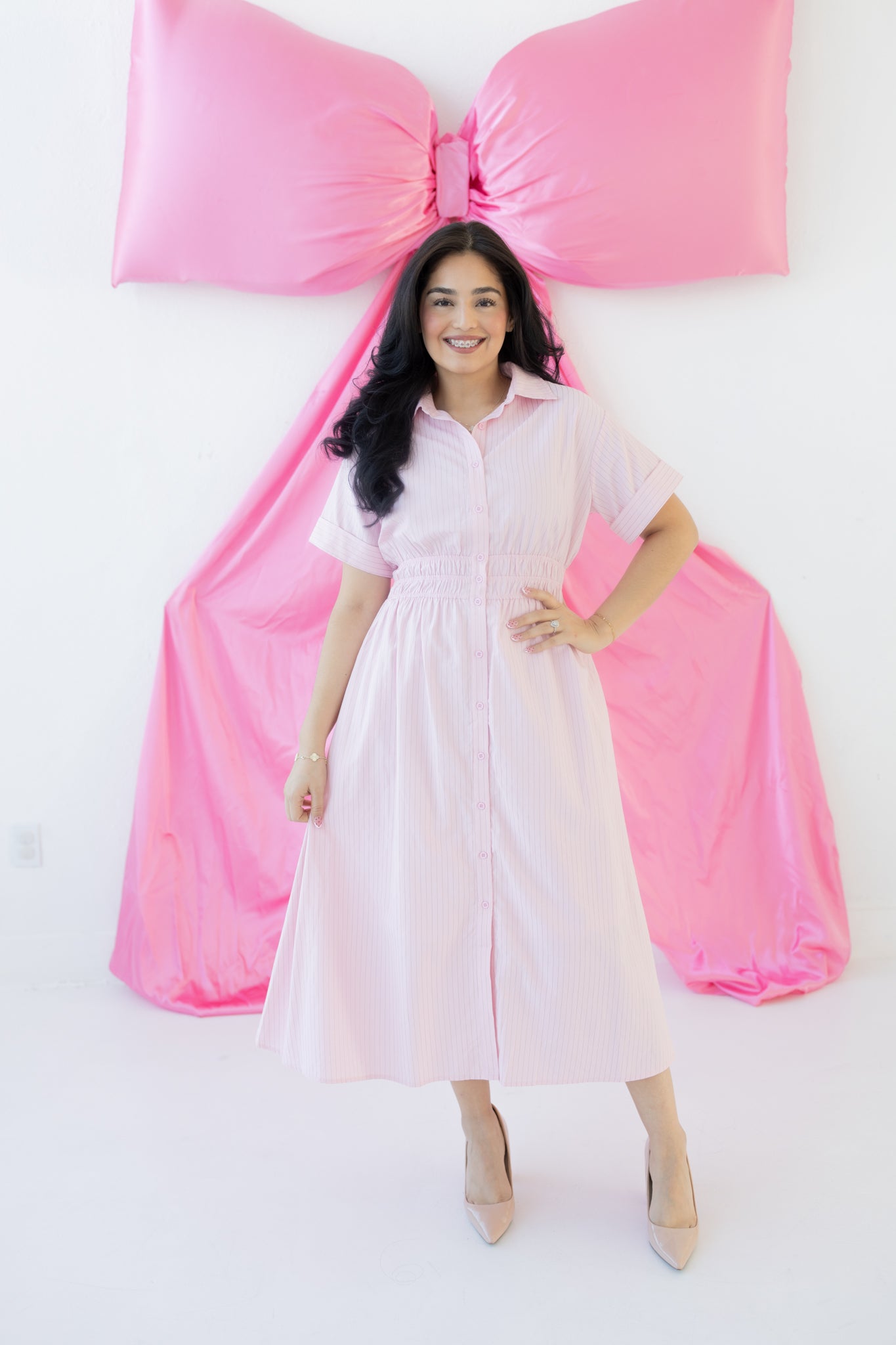 Juliette Pink Midi Dress