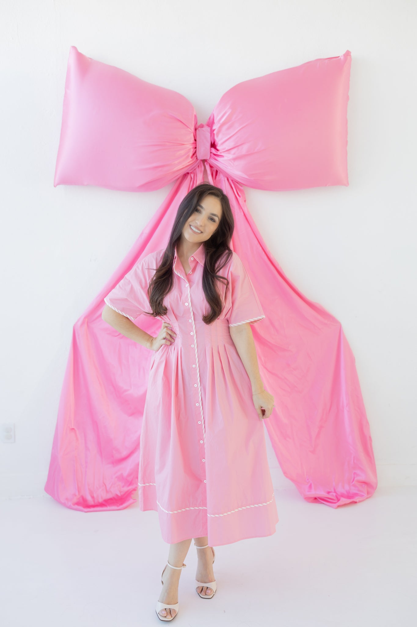 Amorette Pink Midi Dress