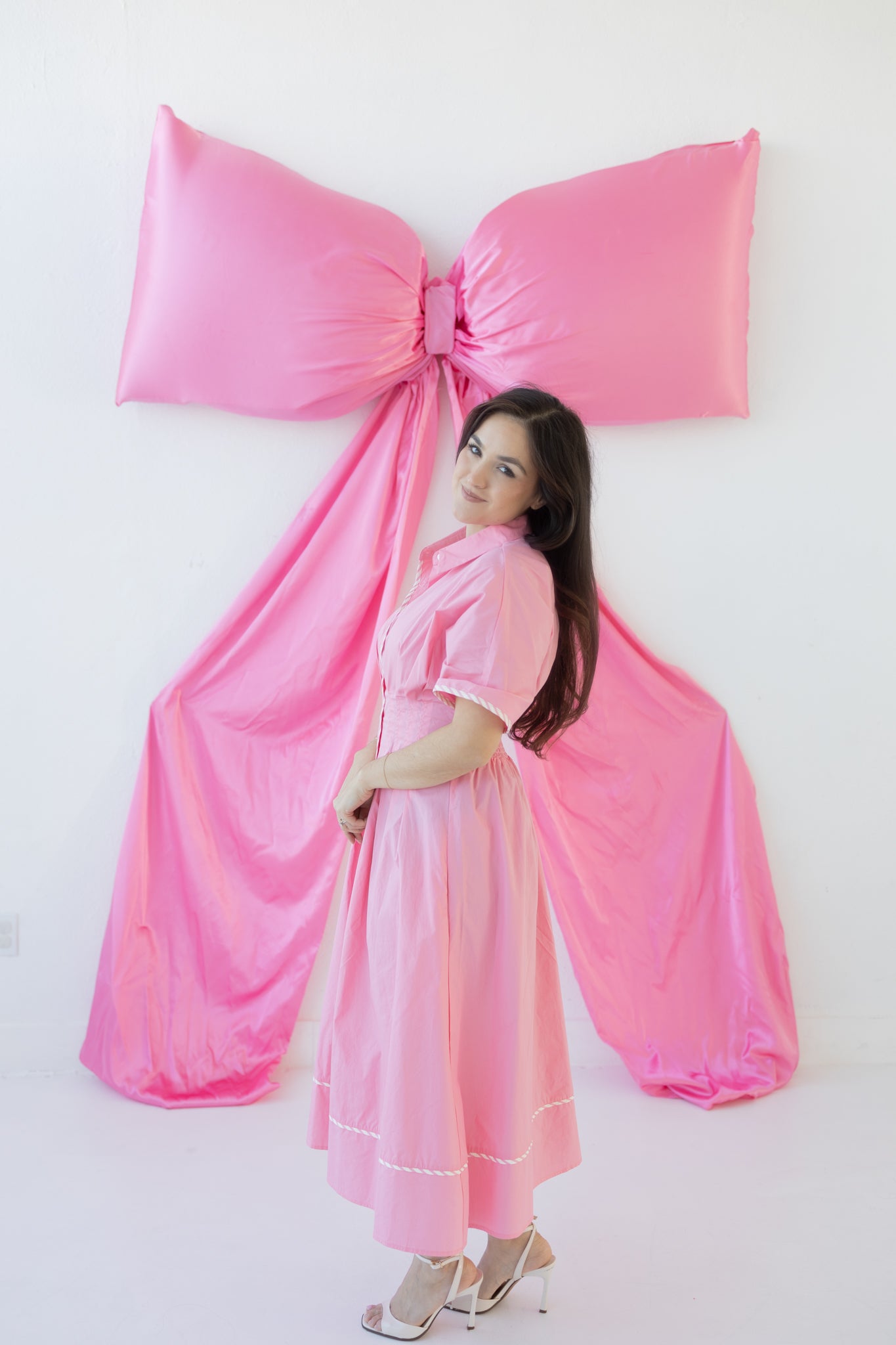 Amorette Pink Midi Dress