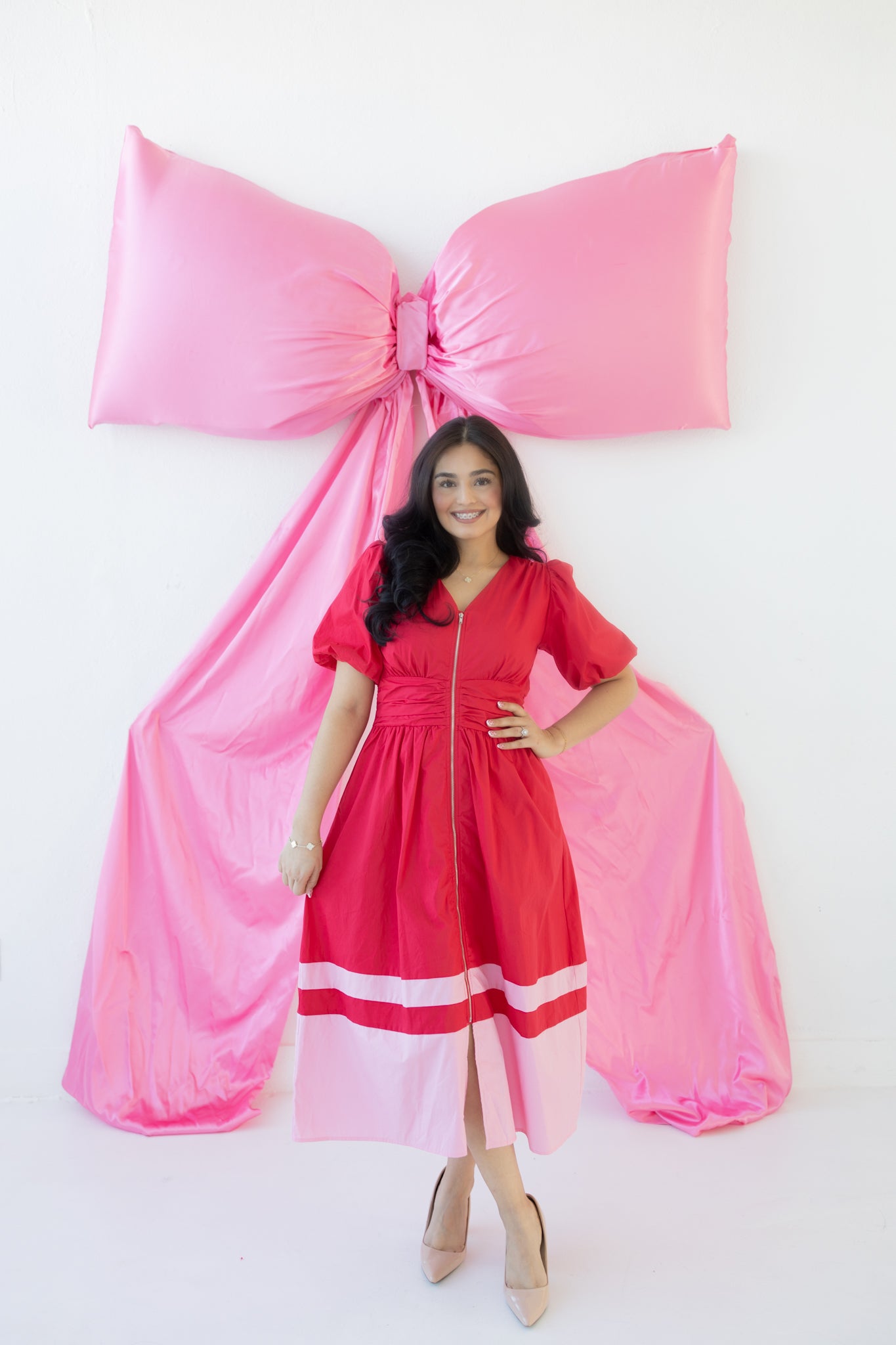Valentina Red Midi Dress