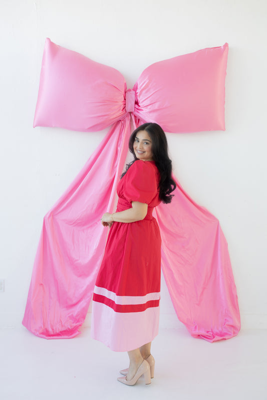 Valentina Red Midi Dress