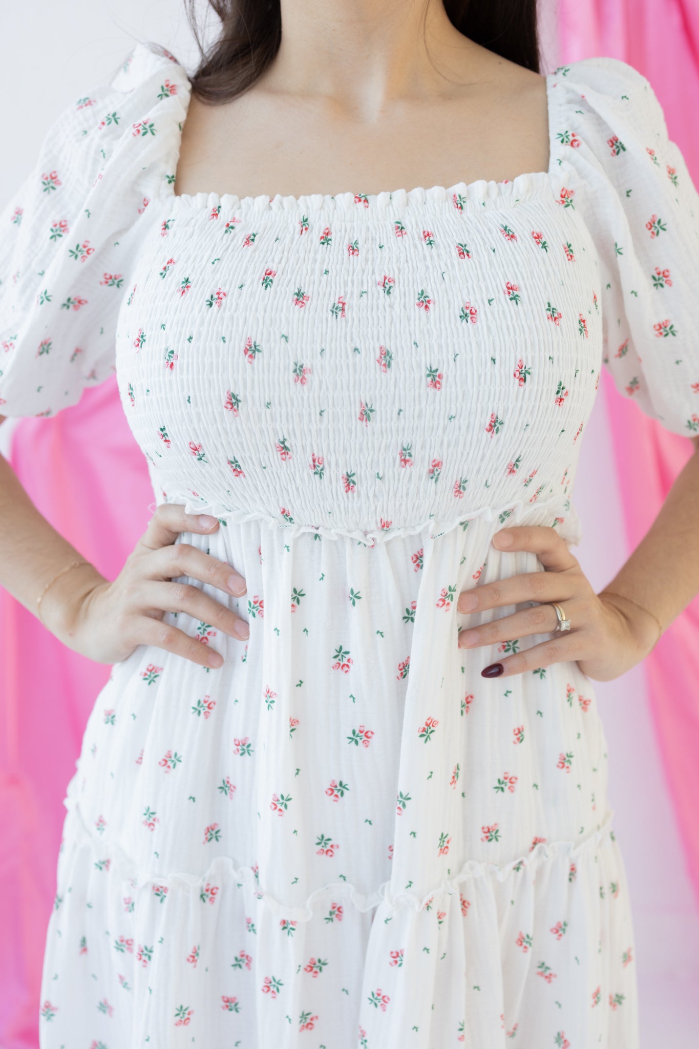 Edith Red Floral Dress
