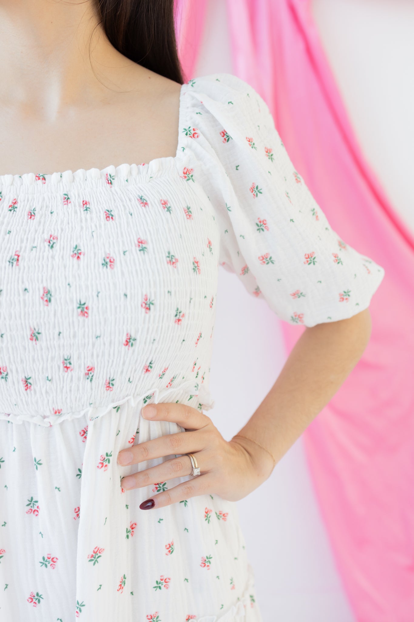 Edith Red Floral Dress