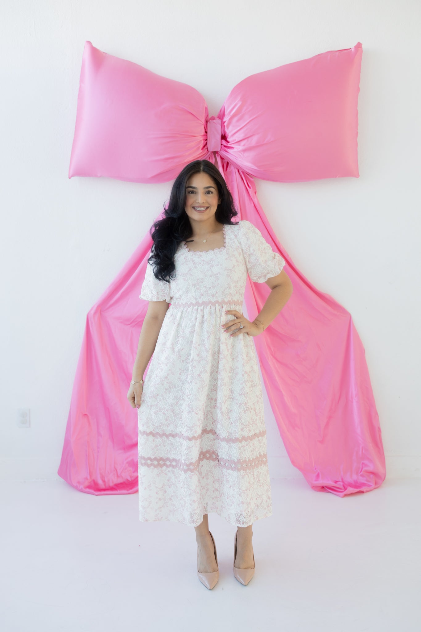 Rosalie Pink Midi Dress