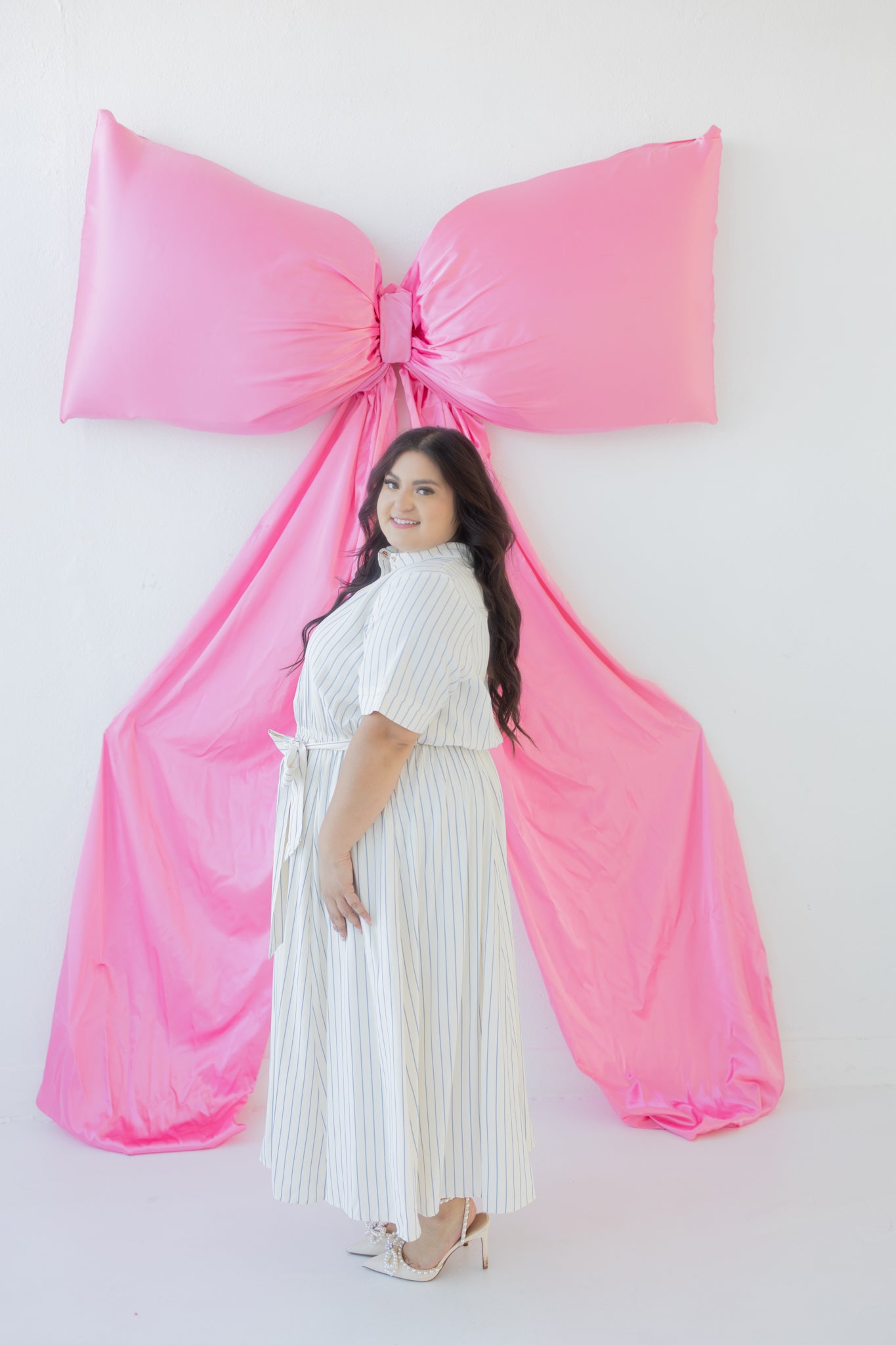 Evie Blue Stripe  PLUS Dress