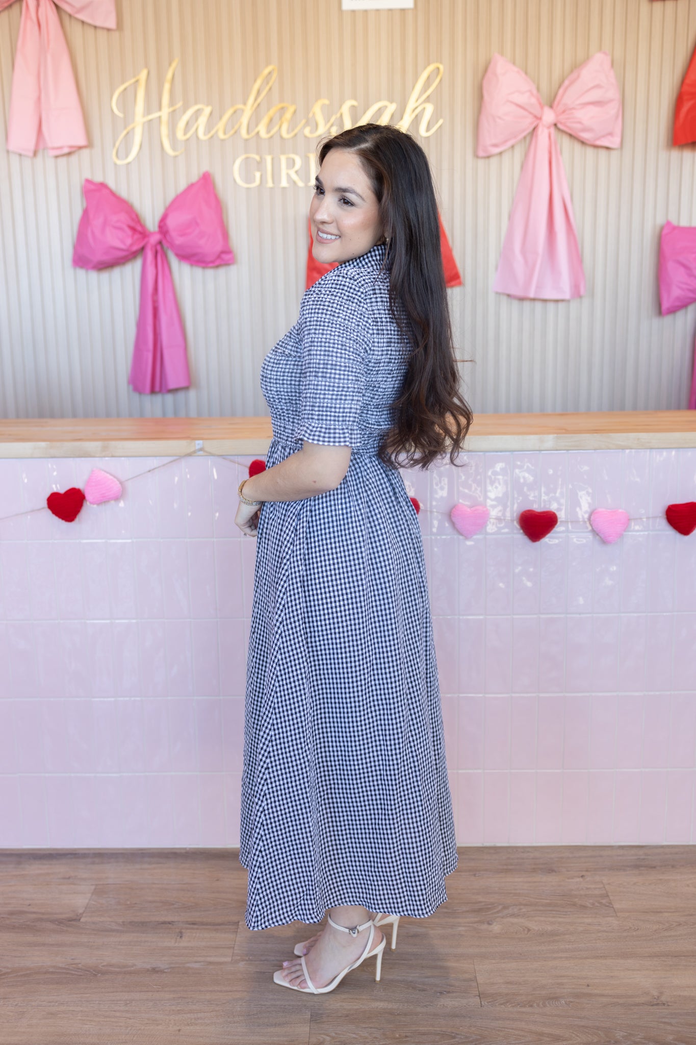 Mabel Black Gingham Dress