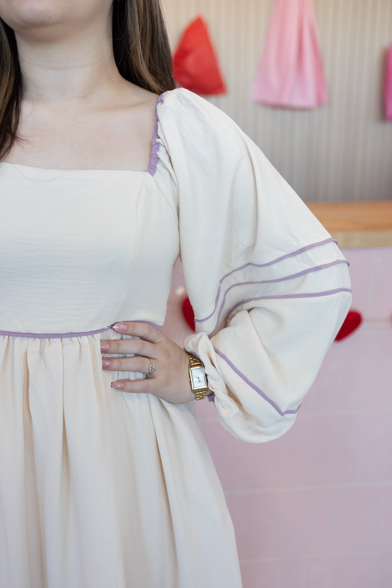 Gabriella cream midi dress