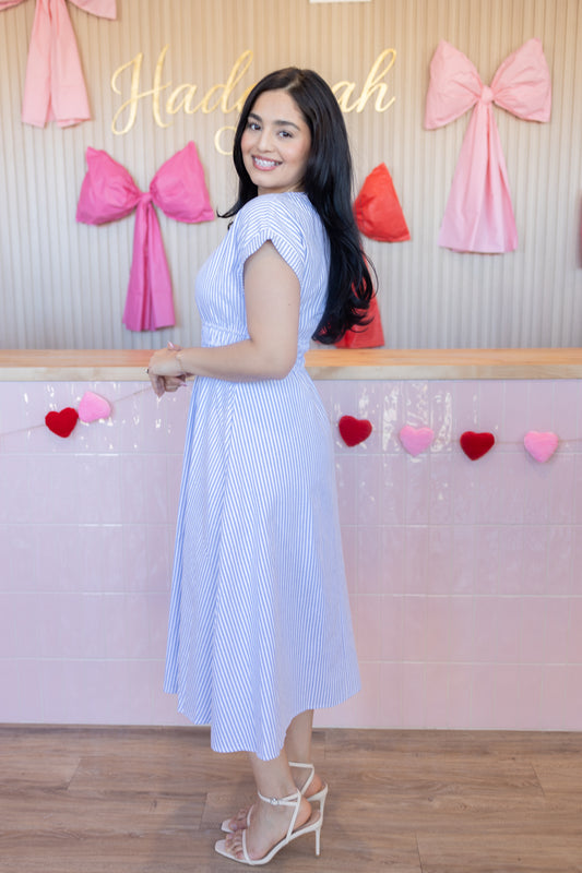 Alinaa Blue Midi Dress