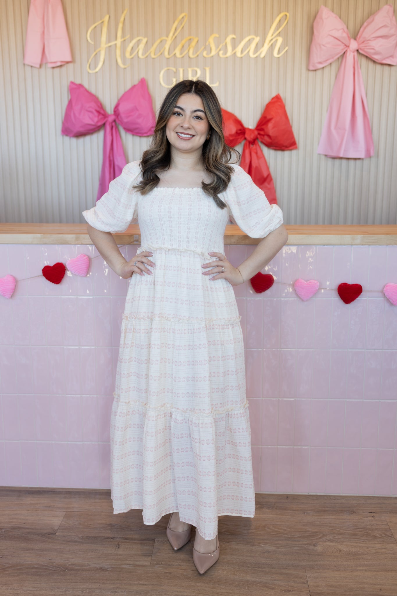 Dhalia Cream/Pink Dress