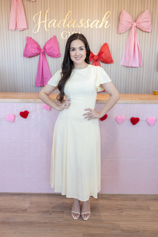 Monroe Yellow Midi Dress