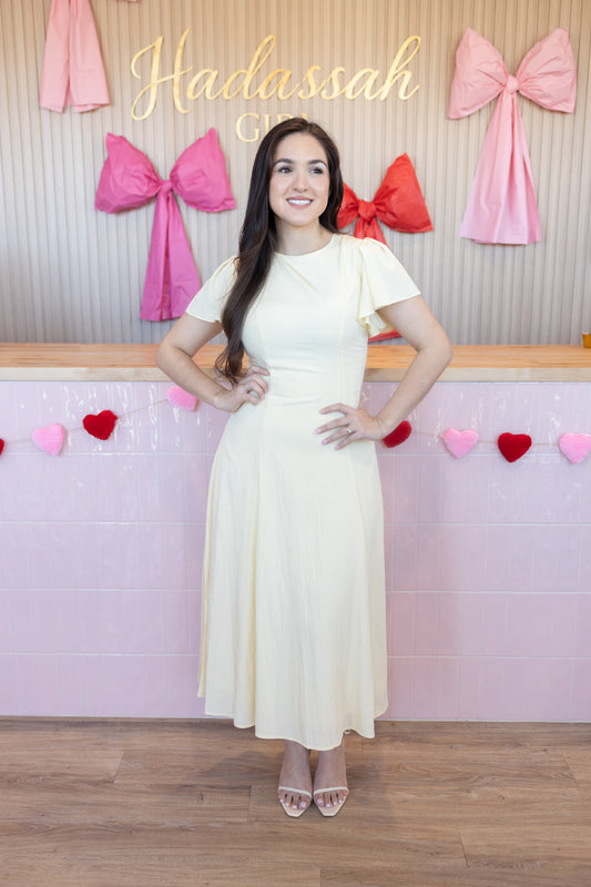 Monroe Yellow Midi Dress