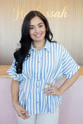 Load image into Gallery viewer, Amy Blue Stripe Top
