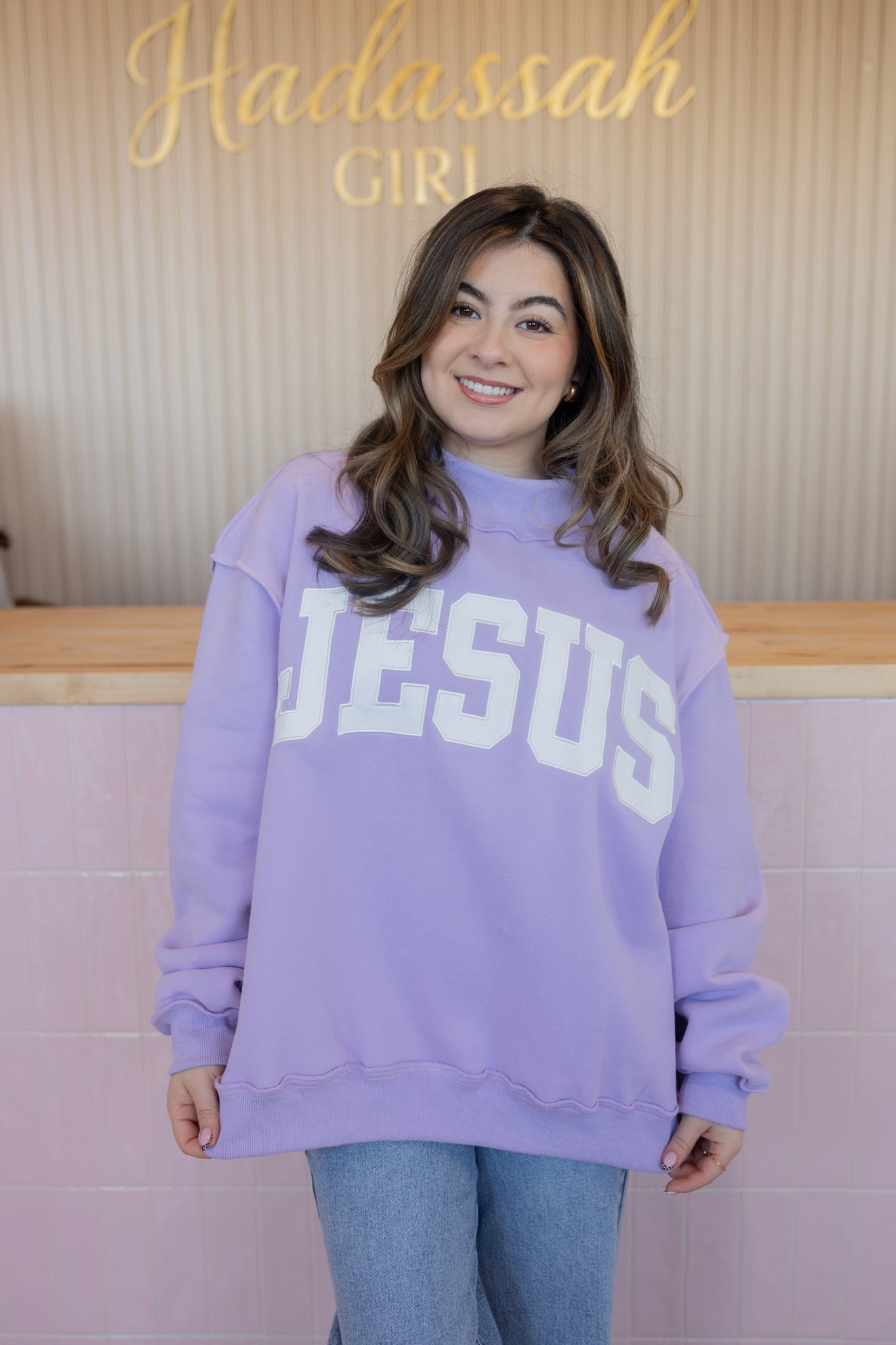 Jesus Lilac Mockneck