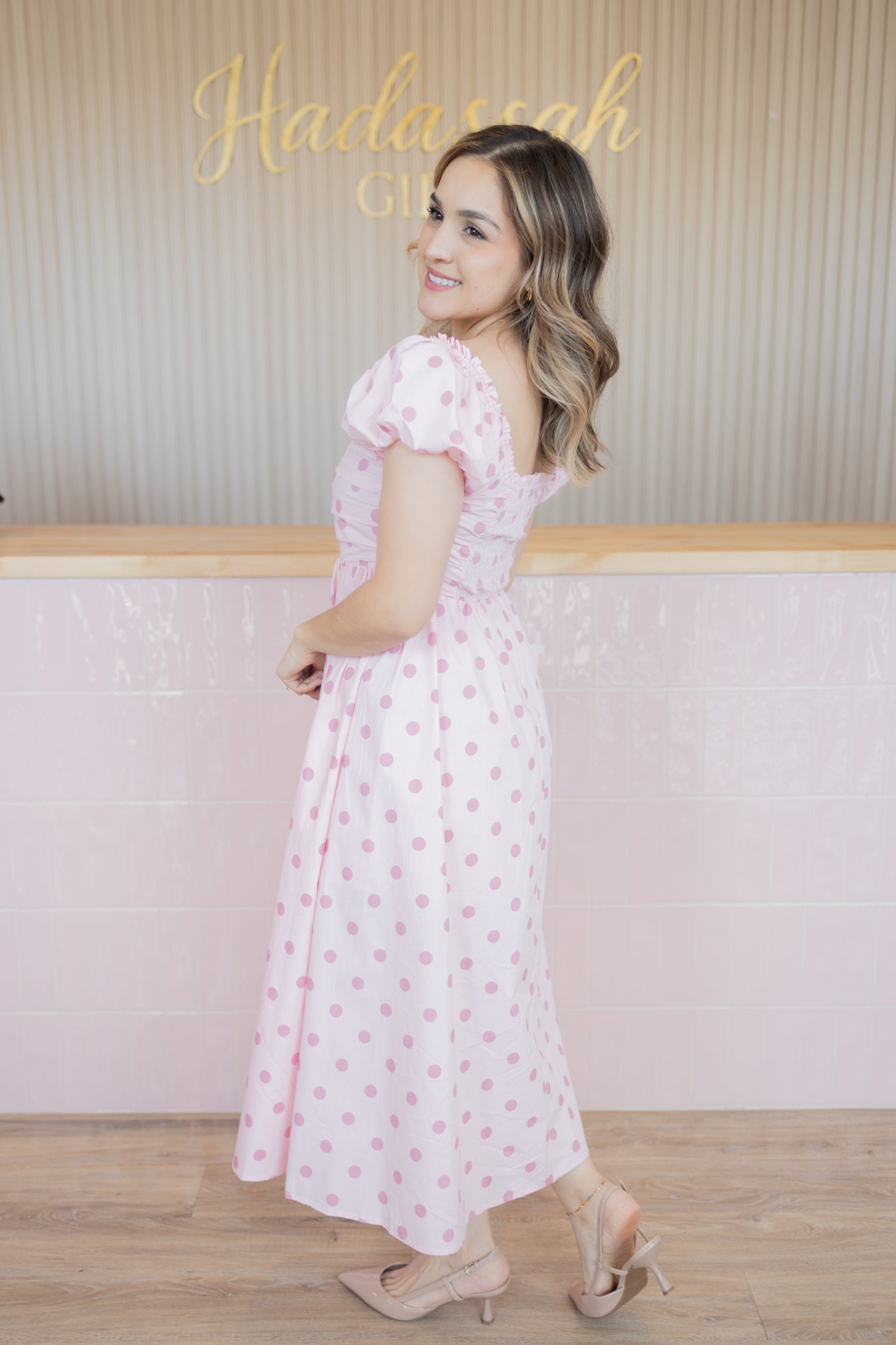 PINK POLKA DOT DRESS