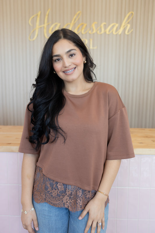 EASY ELEGANCE BROWN BLOUSE