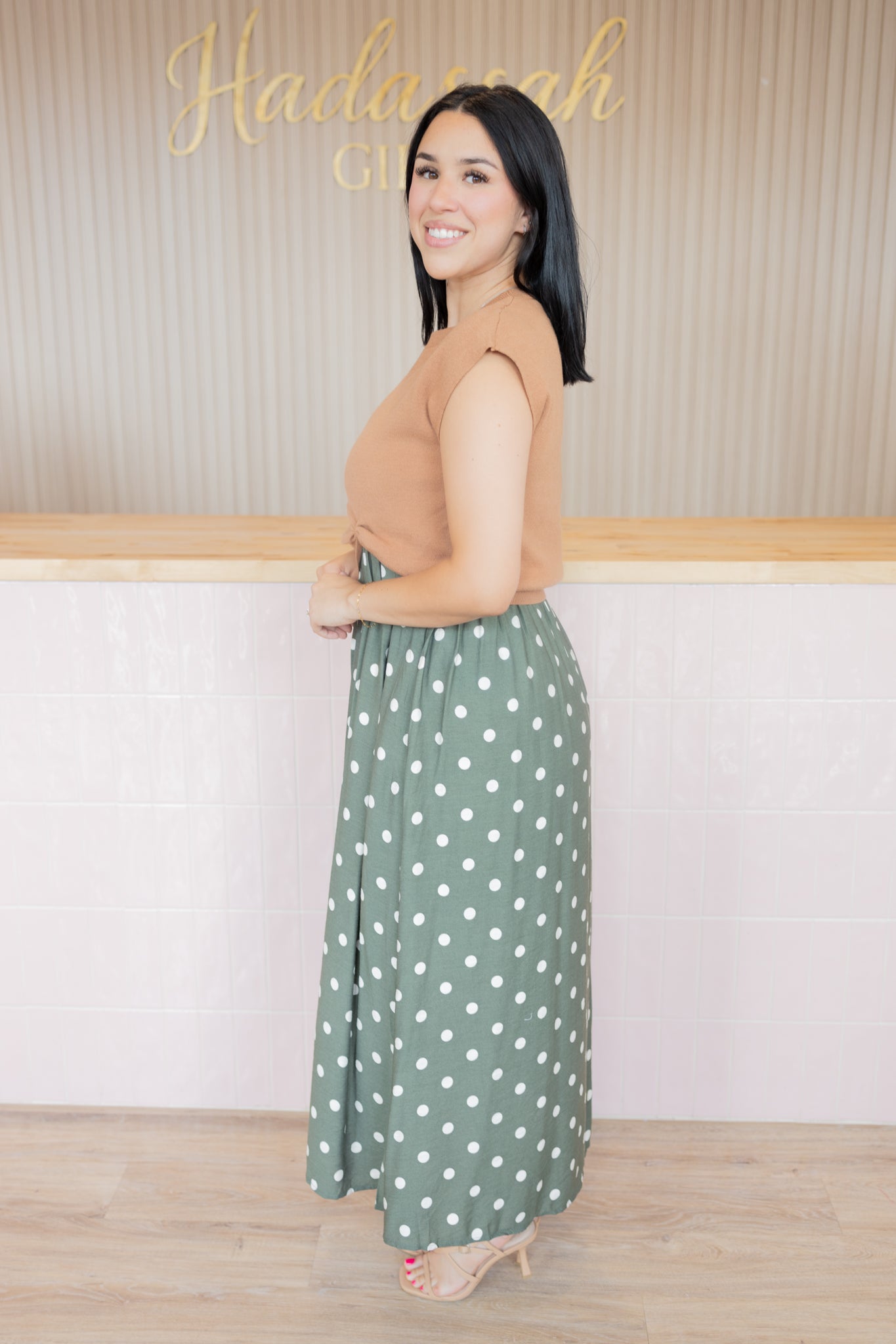 IVY POLKA DOT GREEN DRESS